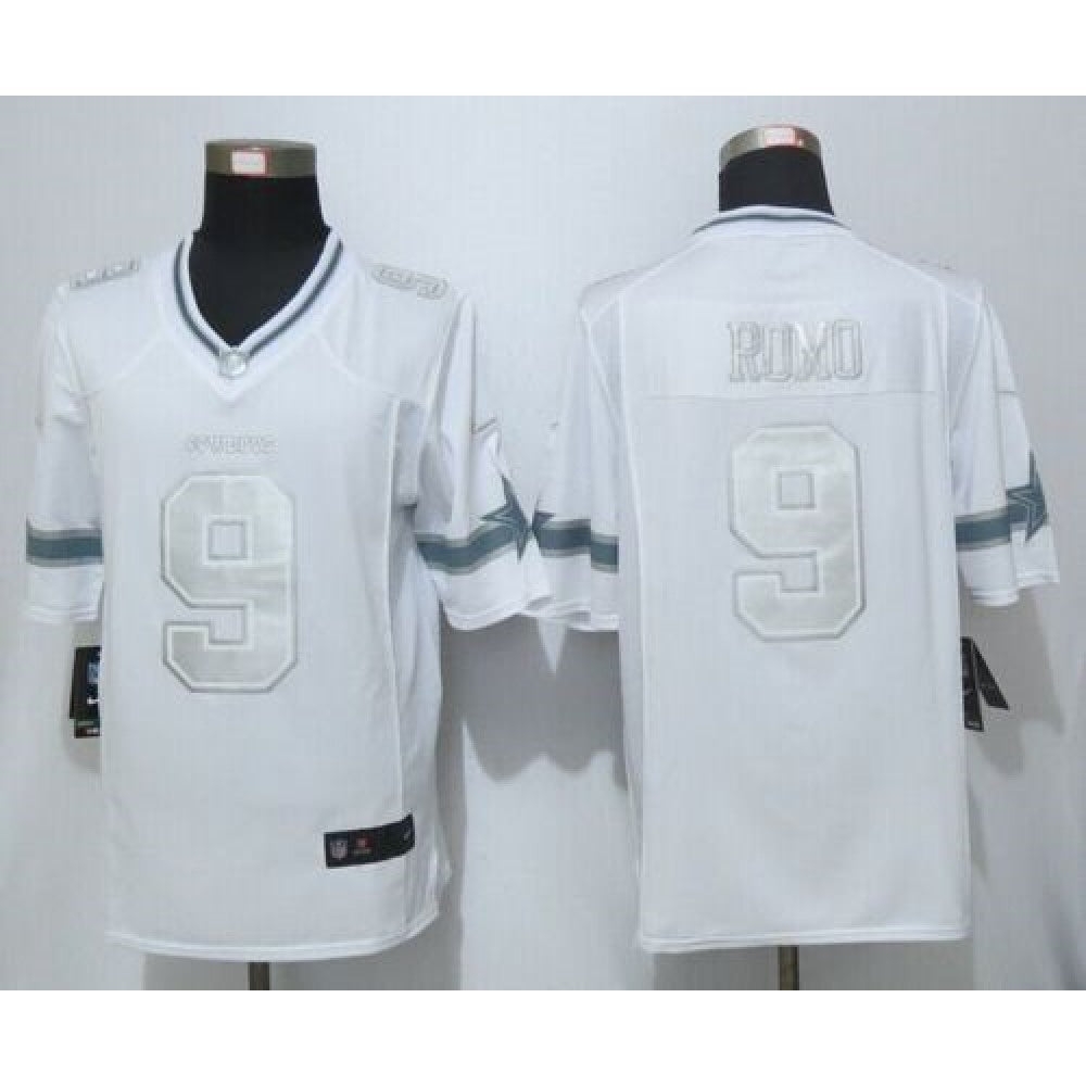 Cowboys #9 Tony Romo White Men's Stitched NFL Limited Platinum Jersey 