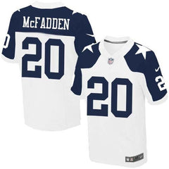 Cowboys #20 Darren McFadden White Thanksgiving Throwback Men's Stitched NFL Elite Jersey 