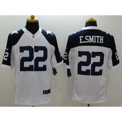 Cowboys #22 Emmitt Smith White Thanksgiving Throwback Men's Stitched NFL Limited Jersey 