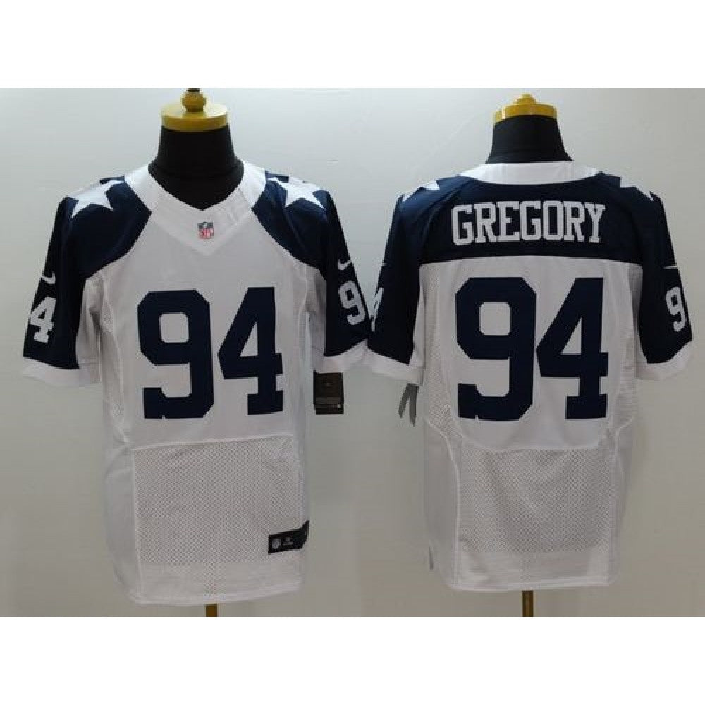 Cowboys #94 Randy Gregory White Thanksgiving Throwback Men's Stitched NFL Elite Jersey 