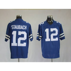 Mitchell & Ness Cowboys #12 Roger Staubach Blue Stitched Throwback NFL Jersey 