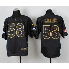 Broncos #58 Von Miller Black Gold No. Fashion Men's Stitched NFL Elite Jersey 