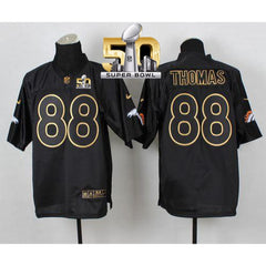 Broncos #88 Demaryius Thomas Black Gold No. Fashion Super Bowl 50 Men's Stitched NFL Elite Jersey 