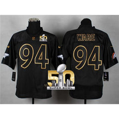 Broncos #94 DeMarcus Ware Black Gold No. Fashion Super Bowl 50 Men's Stitched NFL Elite Jersey 
