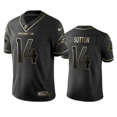 Men's Denver Broncos #14 Courtland Sutton Black Gold Limited Stitched Football Jersey 
