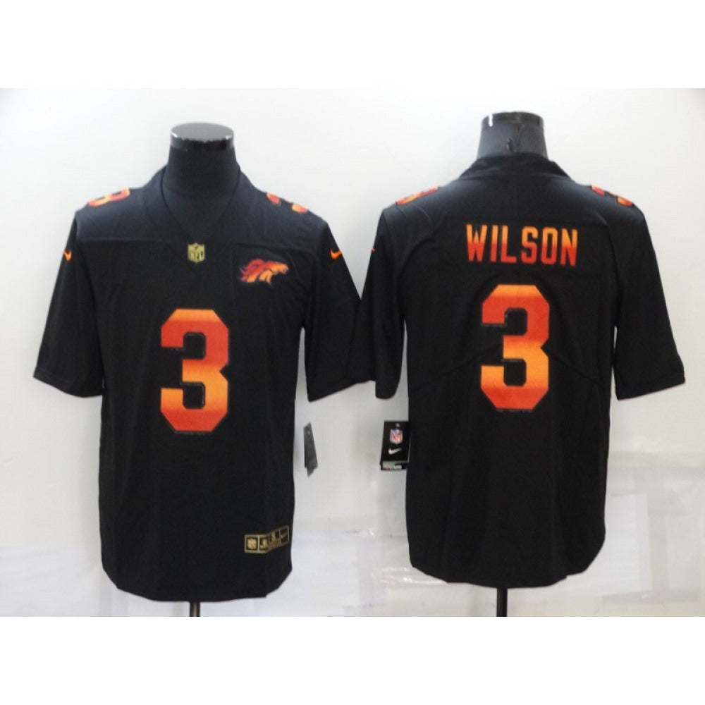 Men's Denver Broncos #3 Russell Wilson Black Fashion Limited Stitched Jersey 
