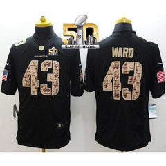 Broncos #43 T.J. Ward Black Super Bowl 50 Men's Stitched NFL Limited Salute to Service Jersey 