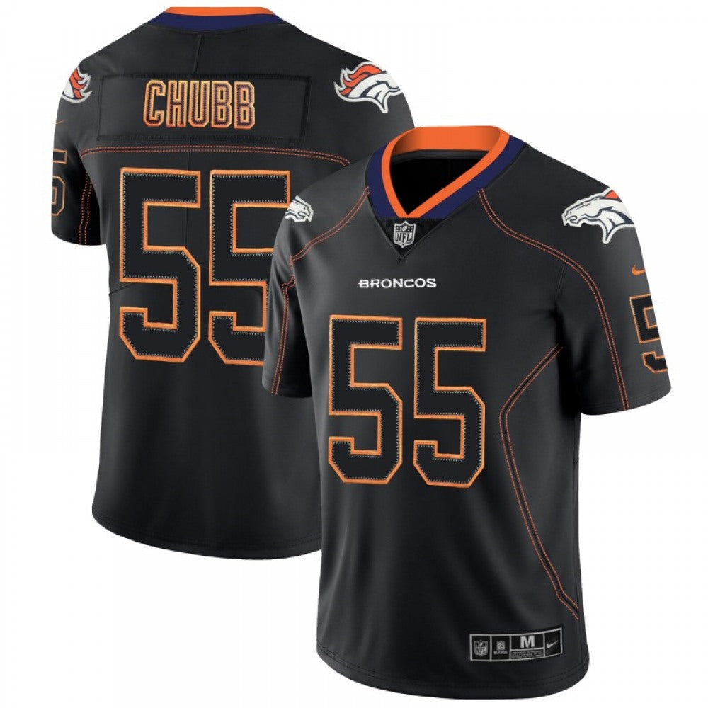 Men's Denver Broncos #55 Bradley Chubb Black 2018 Lights Out Color Rush NFL Limited Stitched Jersey 