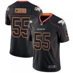 Men's Denver Broncos #55 Bradley Chubb Black 2018 Lights Out Color Rush NFL Limited Stitched Jersey 