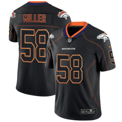 Men's Denver Broncos #58 Von Miller Black 2018 Lights Out Color Rush NFL Limited Jersey 