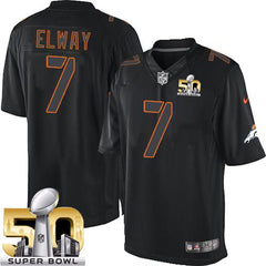 Broncos #7 John Elway Black Super Bowl 50 Men's Stitched NFL Impact Limited Jersey 
