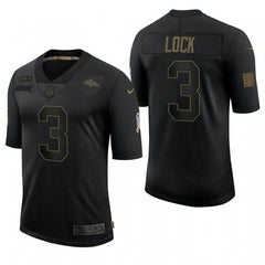 Men's Denver Broncos #3 Drew Lock Black 2020 Salute To Service Limited Stitched Jersey 
