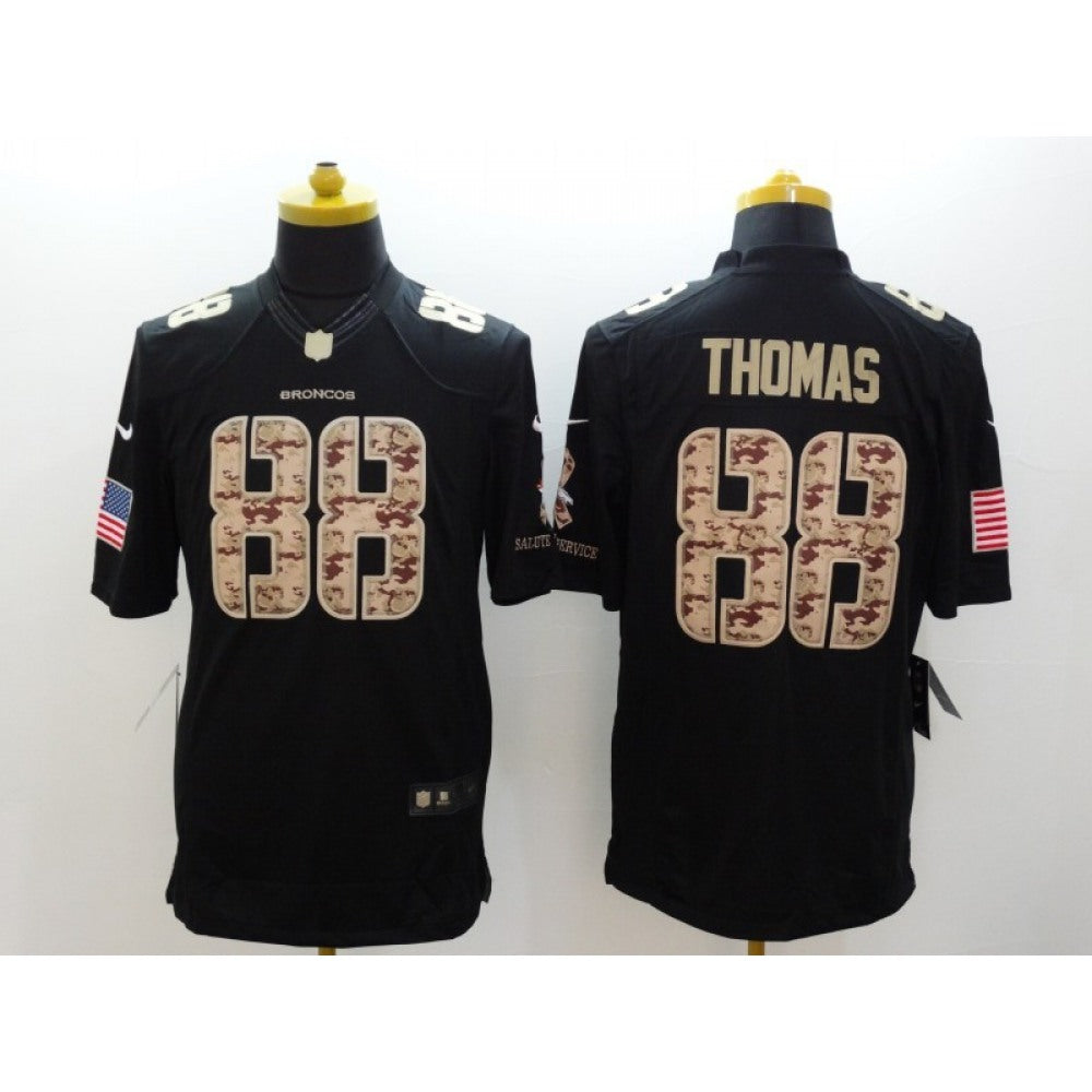 Men's Denver Broncos #88 Demaryius Thomas Black Salute to Service Limited Stitched Jersey 
