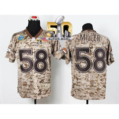 Broncos #58 Von Miller Camo Super Bowl 50 Men's Stitched NFL New Elite USMC Jersey 
