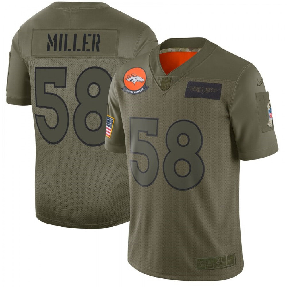 Men's Denver Broncos #58 Von Miller 2019 Camo Salute To Service Limited Stitched NFL Jersey 