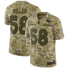 Men's Denver Broncos #58 Von Miller 2018 Camo Salute to Service Limited Stitched NFL Jersey 