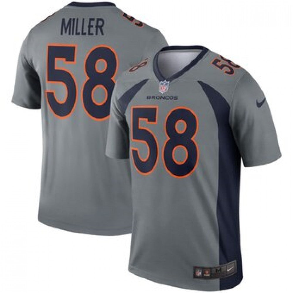 Men's Denver Broncos #58 Von Miller Gray Inverted Legend Jersey 