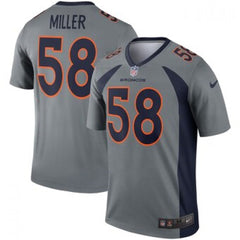 Men's Denver Broncos #58 Von Miller Gray Inverted Legend Jersey 