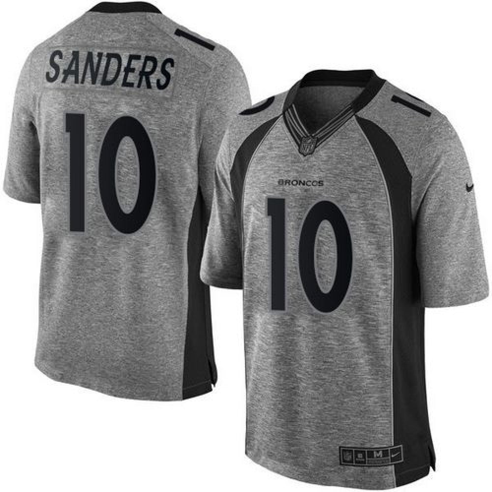 Broncos #10 Emmanuel Sanders Gray Men's Stitched NFL Limited Gridiron Gray Jersey 