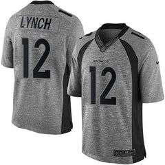 Broncos #12 Paxton Lynch Gray Men's Stitched NFL Limited Gridiron Gray Jersey 