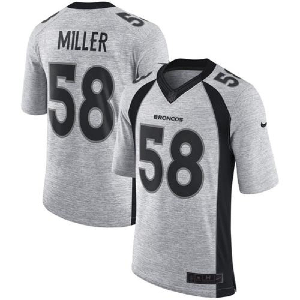 Broncos #58 Von Miller Gray Men's Stitched NFL Limited Gridiron Gray II Jersey 