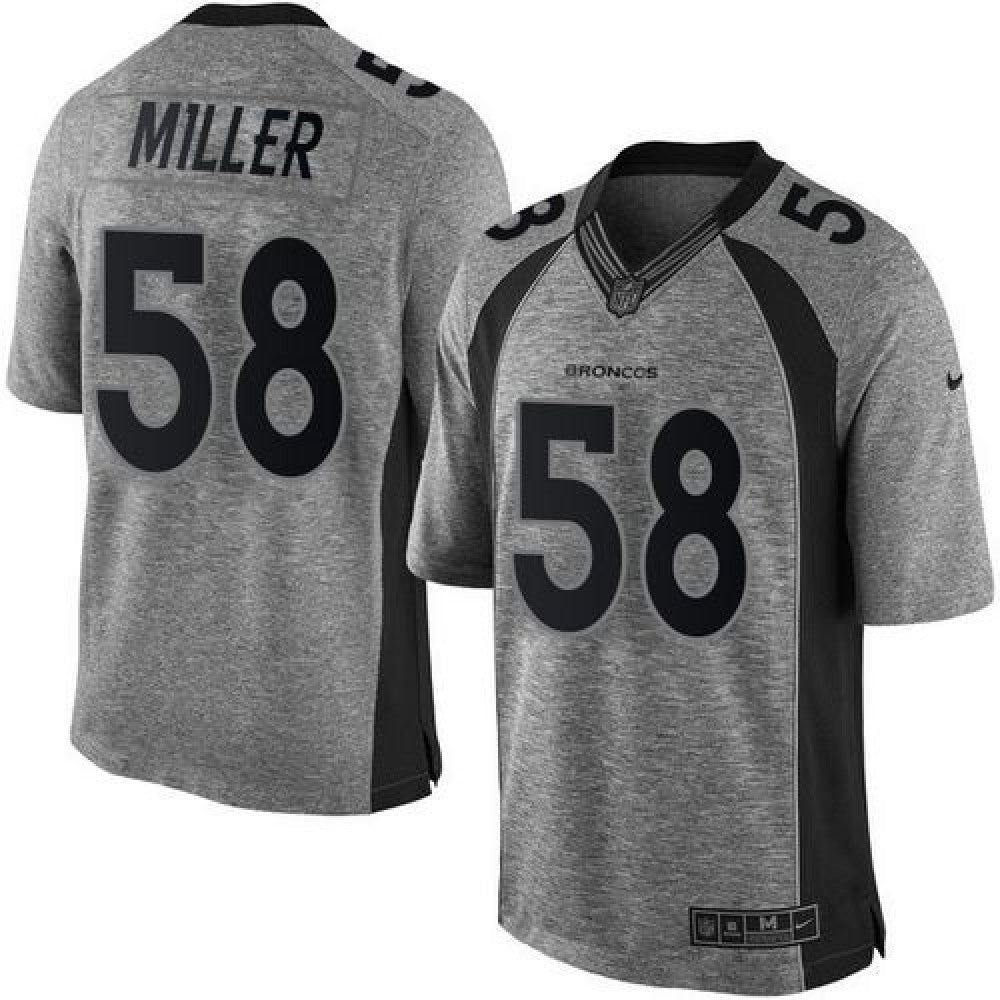 Broncos #58 Von Miller Gray Men's Stitched NFL Limited Gridiron Gray Jersey 
