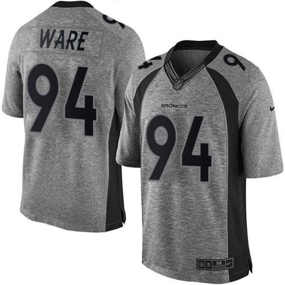 Broncos #94 DeMarcus Ware Gray Men's Stitched NFL Limited Gridiron Gray Jersey 