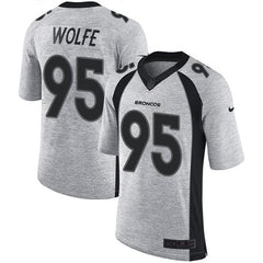 Broncos #95 Derek Wolfe Gray Men's Stitched NFL Limited Gridiron Gray II Jersey 