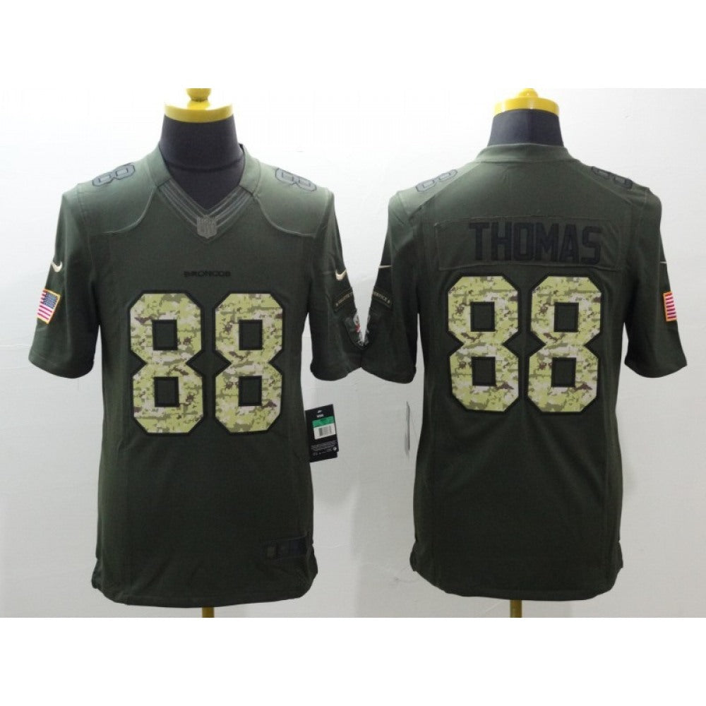 Men's Denver Broncos #88 Demaryius Thomas Green Salute To Service Limited Stitched Jersey 
