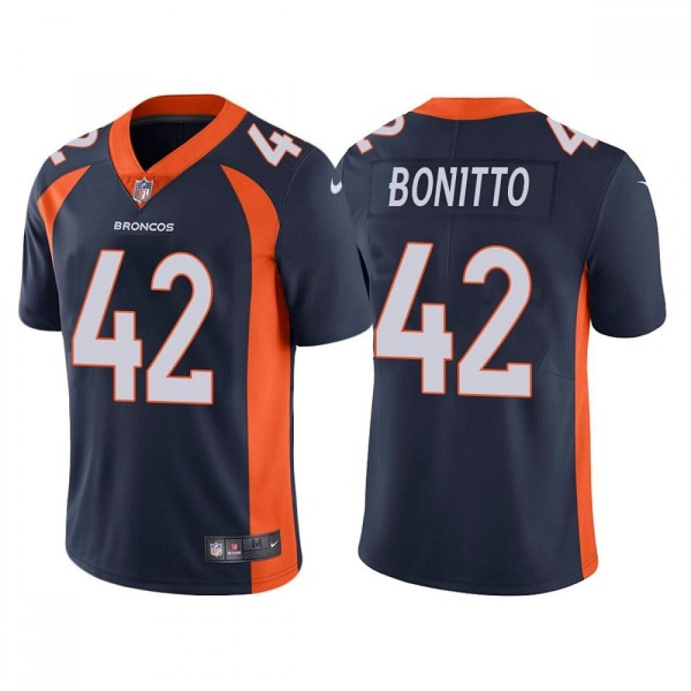 Men's Denver Broncos #42 Nik Bonitto Navy Vapor UntouchableStitched Jersey 