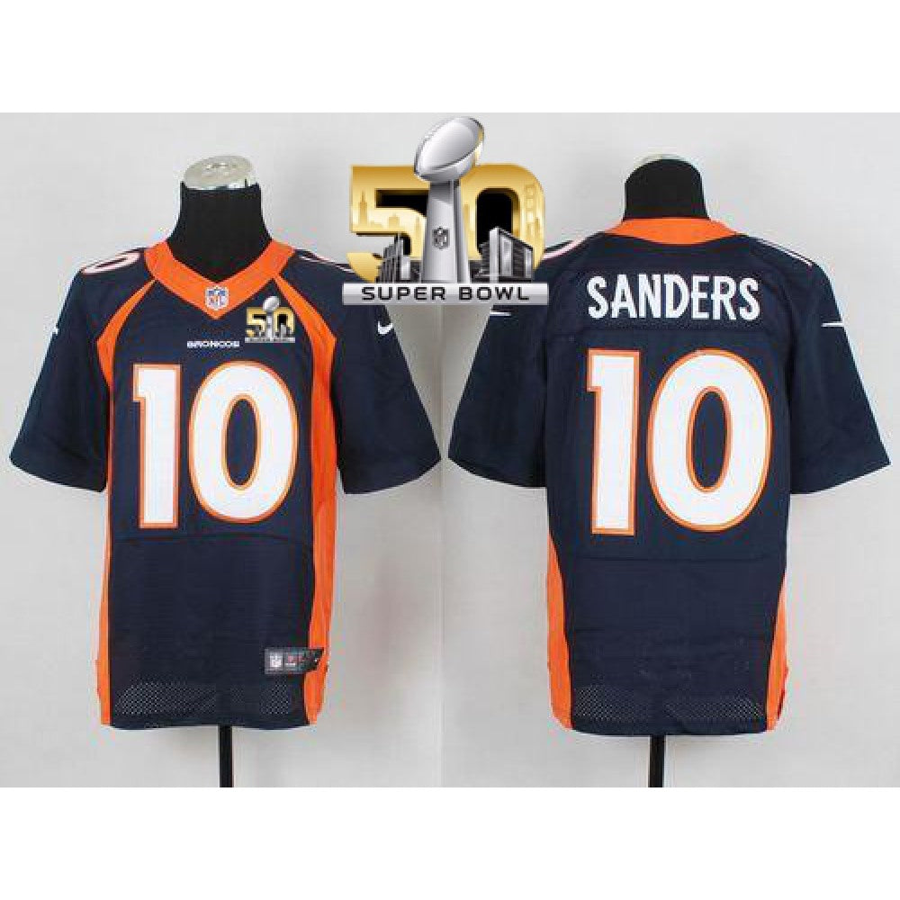 Broncos #10 Emmanuel Sanders Navy Blue Alternate Super Bowl 50 Men's Stitched NFL New Elite Jersey 