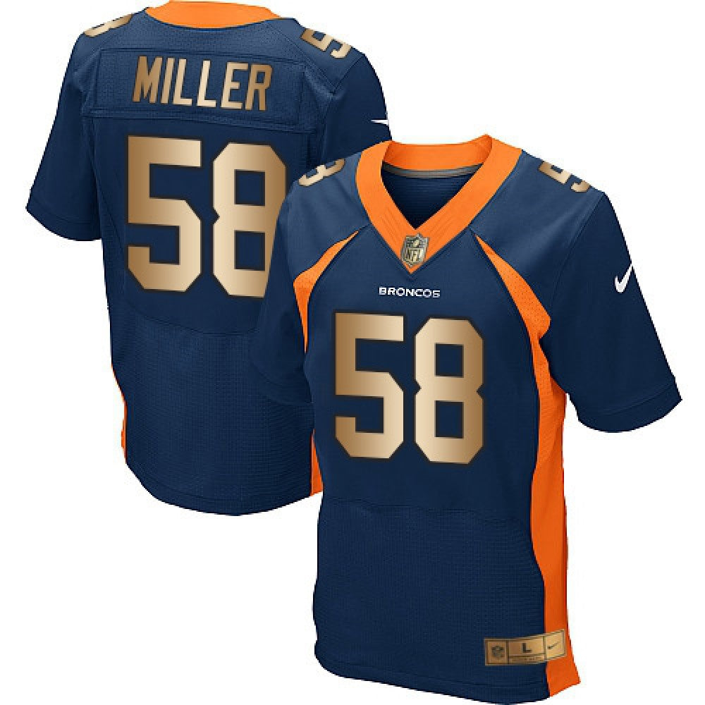 Broncos #58 Von Miller Navy Blue Alternate Men's Stitched NFL New Elite Gold Jersey 