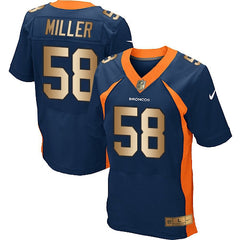 Broncos #58 Von Miller Navy Blue Alternate Men's Stitched NFL New Elite Gold Jersey 