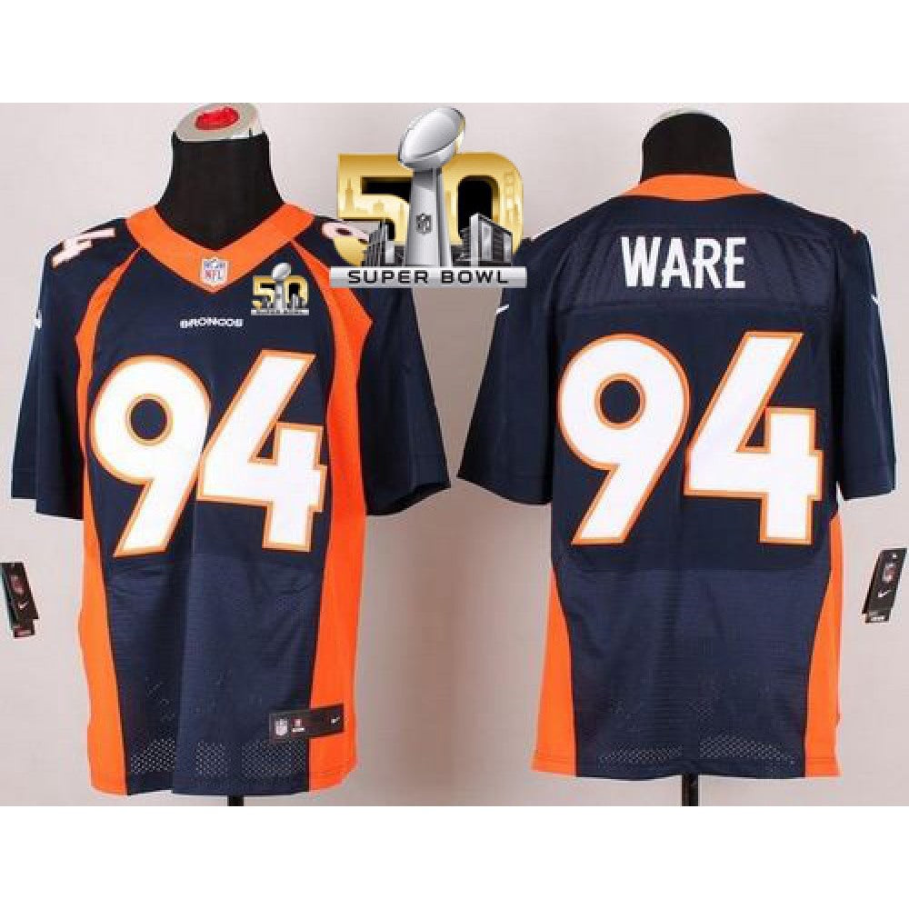 Broncos #94 DeMarcus Ware Navy Blue Alternate Super Bowl 50 Men's Stitched NFL New Elite Jersey 