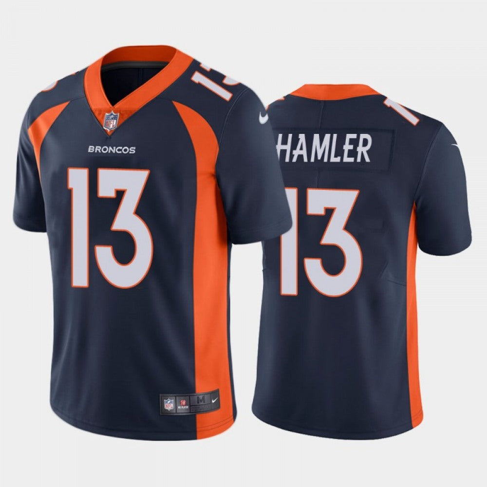 Men's Denver Broncos #13 KJ Hamler Navy Vapor Untouchable Limited Stitched Jersey 