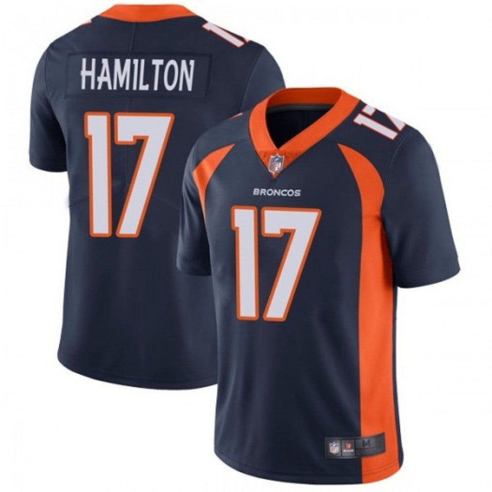 Men's Denver Broncos #17 DaeSean Hamilton Navy Vapor Untouchable Limited Stitched Jersey 