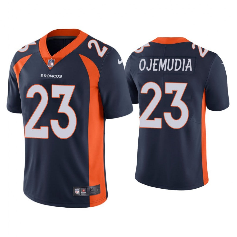 Men's Denver Broncos #23 Michael Ojemudia Navy Vapor Untouchable Limited Stitched Jersey 