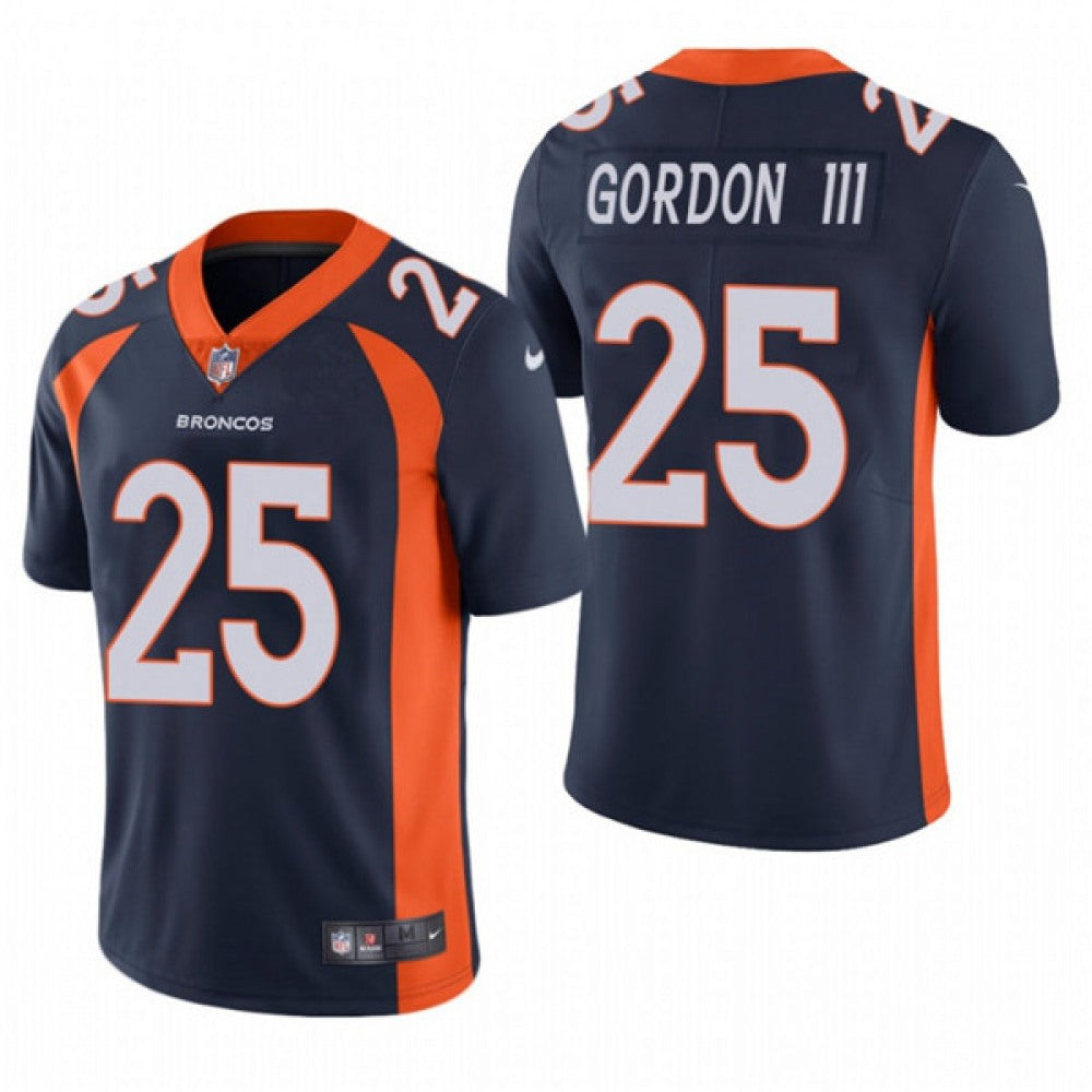 Men's Denver Broncos #25 Melvin Gordon III Navy Vapor Untouchable Limited Stitched Jersey 