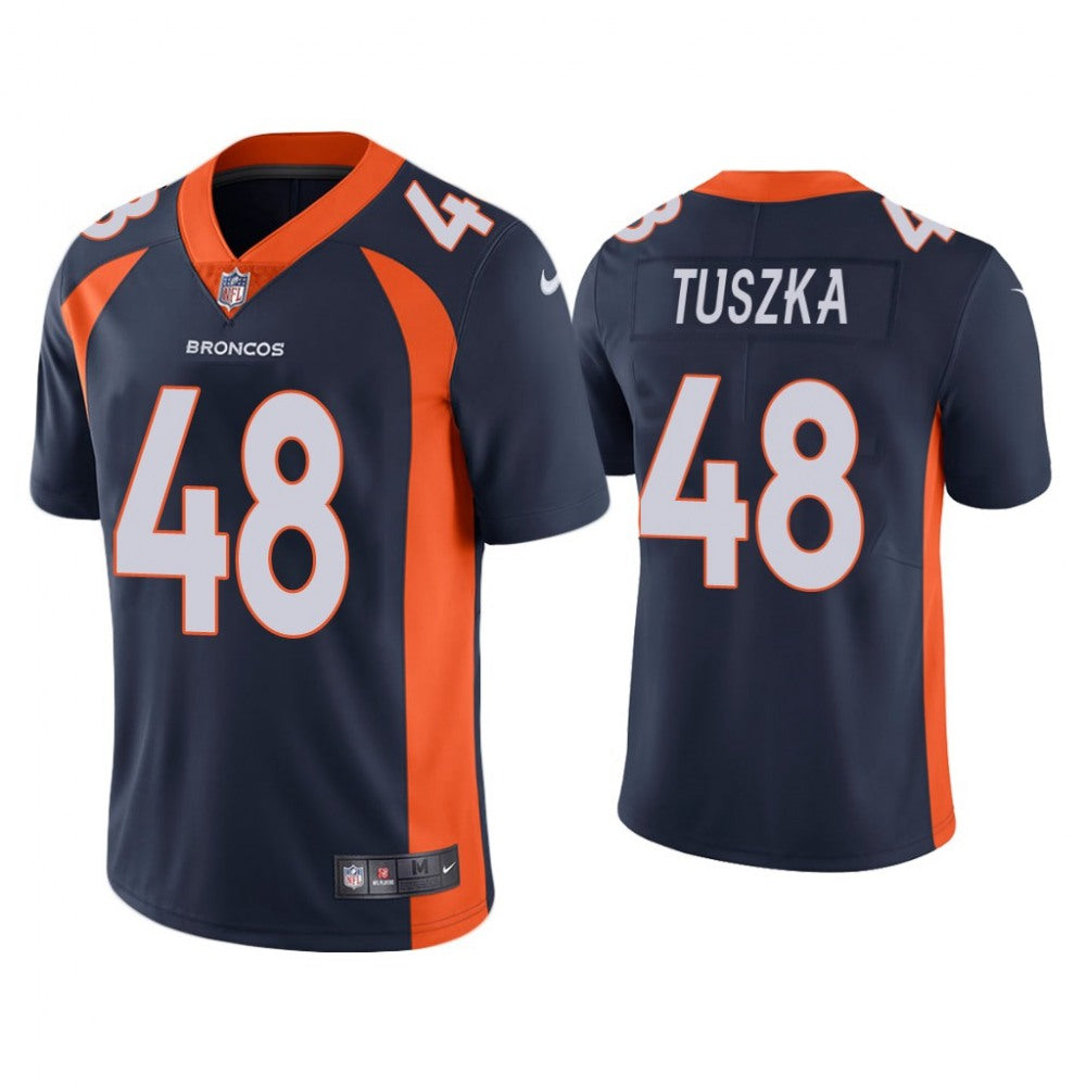Men's Denver Broncos #48 Derrek Tuszka Navy Vapor Untouchable Limited Stitched Jersey 