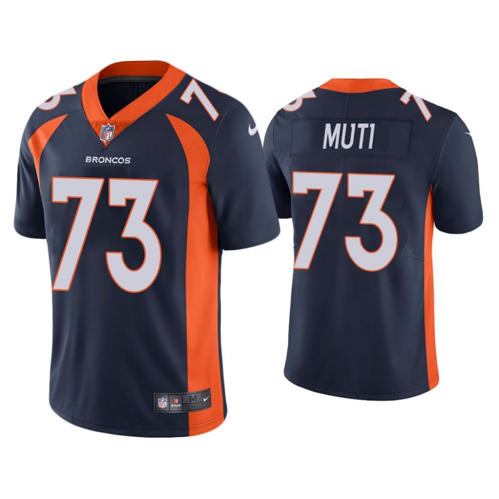 Men's Denver Broncos #73 Netane Muti Navy Vapor Untouchable Limited Stitched Jersey 