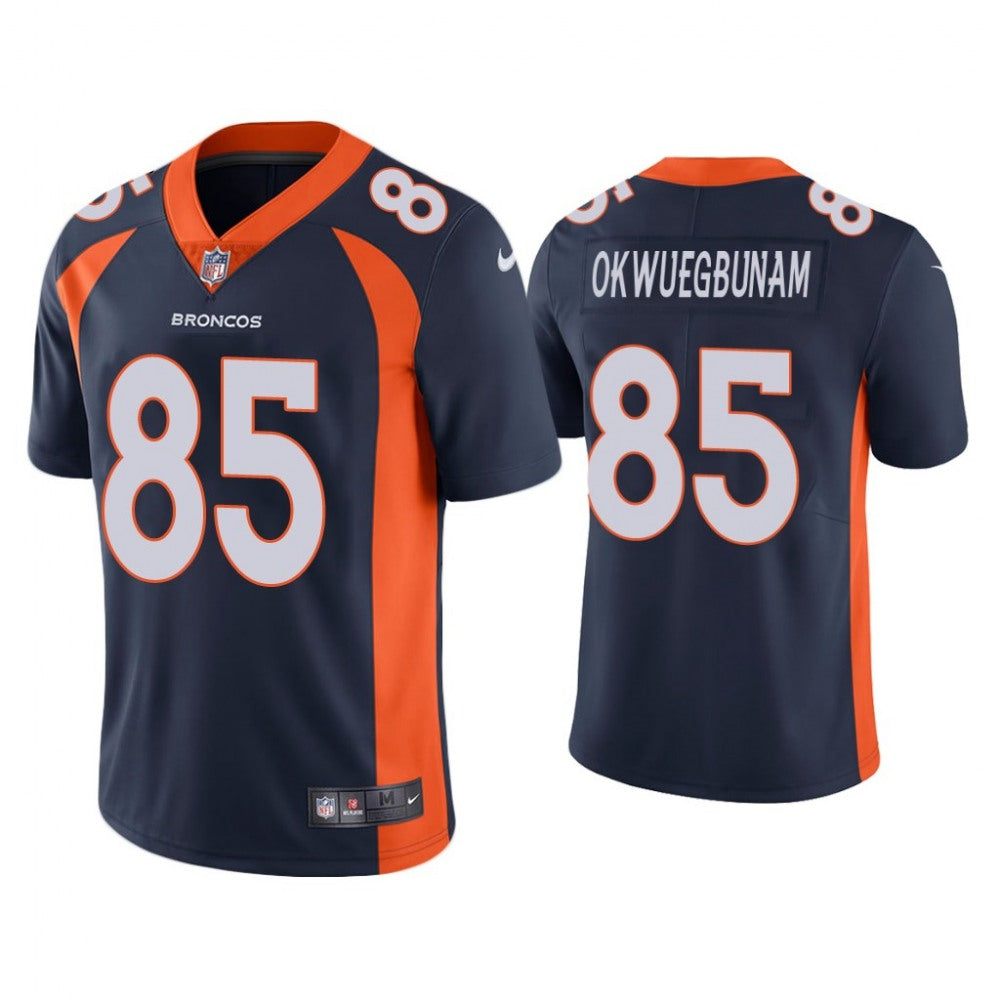 Men's Denver Broncos #85 Albert Okwuegbunam Navy Vapor Untouchable Limited Stitched Jersey 