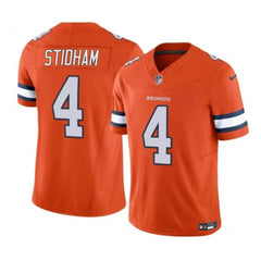 Men's Denver Broncos #4 Jarrett Stidham Orange 2023 F.U.S.E. Vapor Untouchable Stitched Jersey 