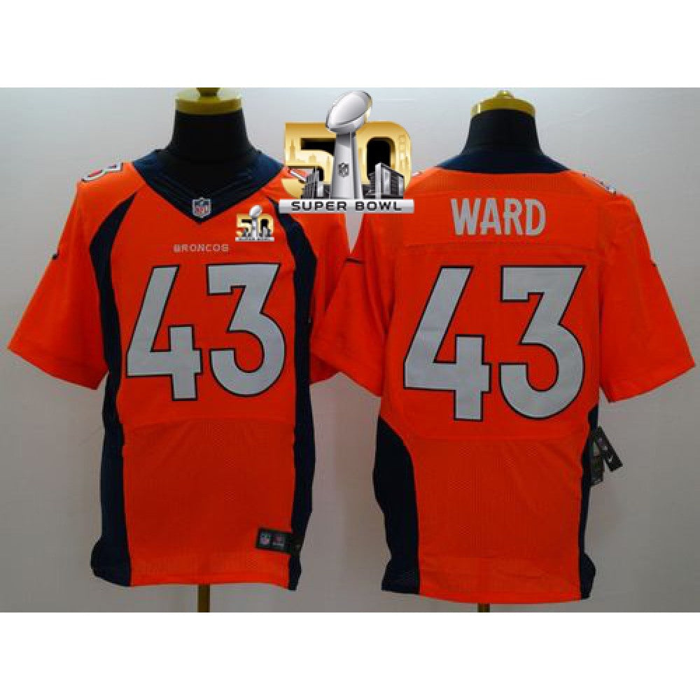 Broncos #43 T.J. Ward Orange Team Color Super Bowl 50 Men's Stitched NFL New Elite Jersey 