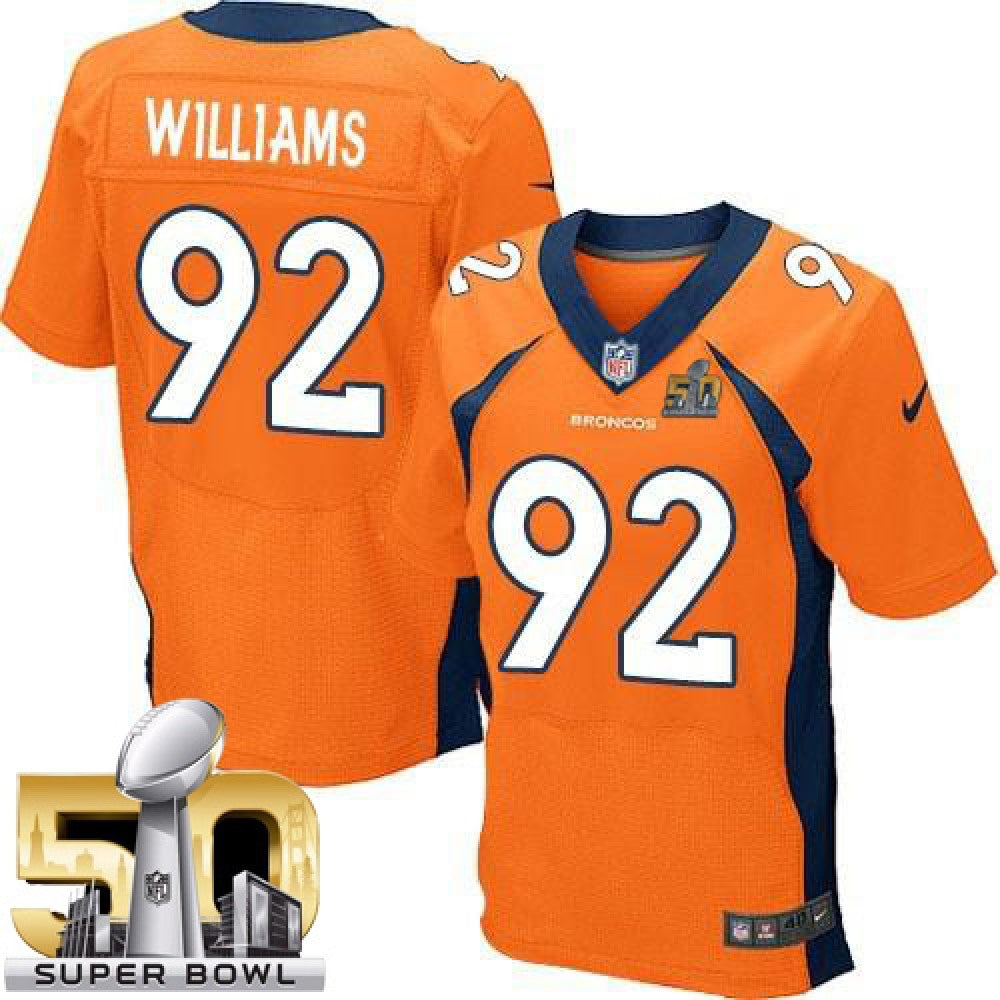 Broncos #92 Sylvester Williams Orange Team Color Super Bowl 50 Men's Stitched NFL New Elite Jersey 