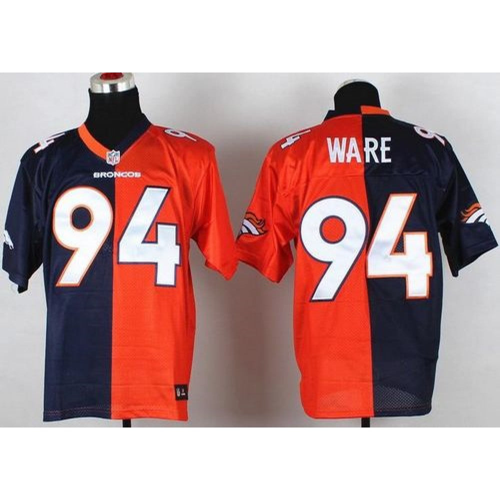 Broncos #94 DeMarcus Ware Orange/Navy Blue Men's Stitched NFL Elite Split Jersey 