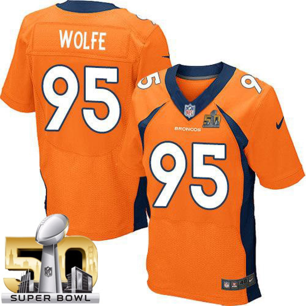 Broncos #95 Derek Wolfe Orange Team Color Super Bowl 50 Men's Stitched NFL New Elite Jersey 