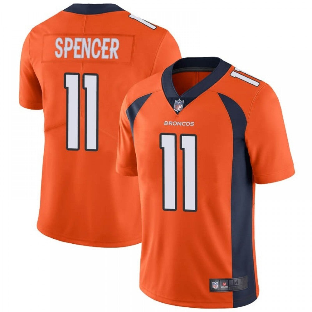 Men's Denver Broncos #11 Diontae Spencer Orange Vapor Untouchable Limited Stitched Jersey 