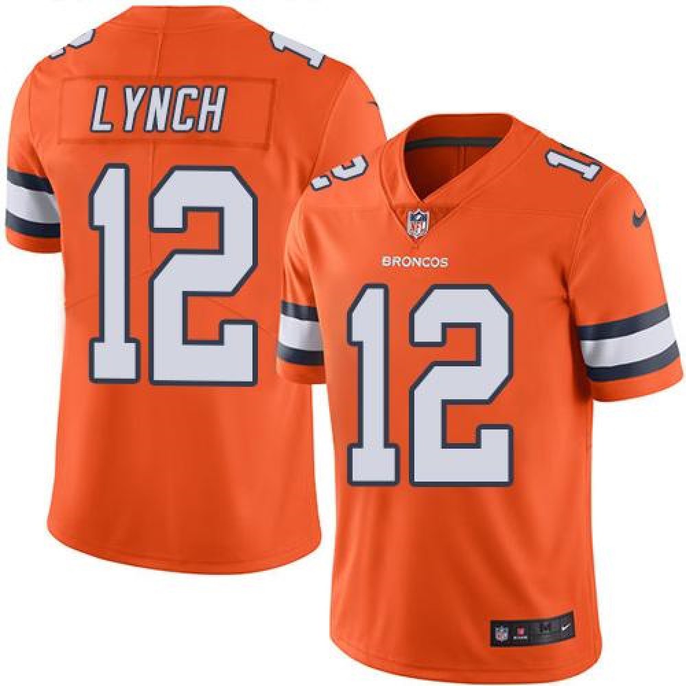 Broncos #12 Paxton Lynch Orange Men's Stitched NFL Limited Rush Jersey 