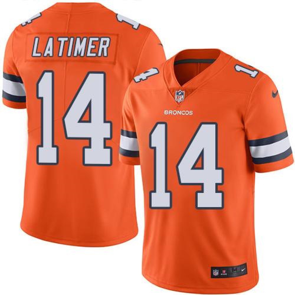 Broncos #14 Cody Latimer Orange Men's Stitched NFL Limited Rush Jersey 