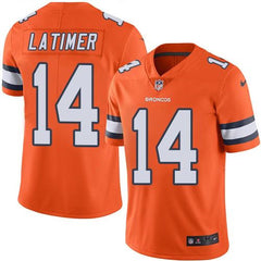 Broncos #14 Cody Latimer Orange Men's Stitched NFL Limited Rush Jersey 